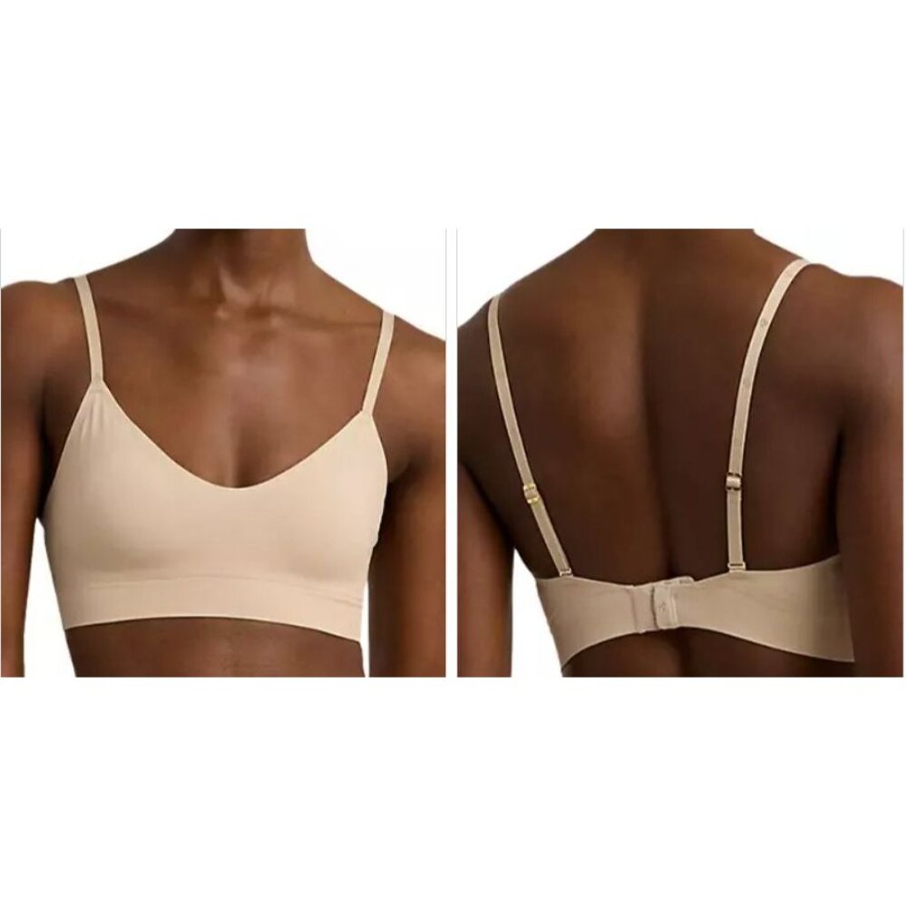 Lauren Ralph Lauren NEW Luxe Smoothing Wireless Bralette Med Light Truffle Beige